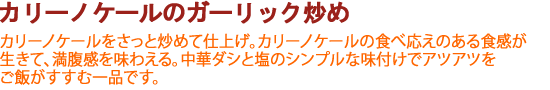 カリーノケールのガーリック炒め