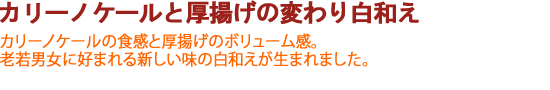 カリーノケールと厚揚げの変わり白和え