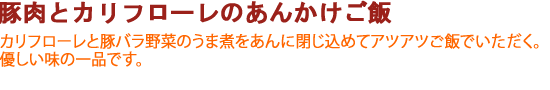 豚肉とカリフローレのあんかけご飯